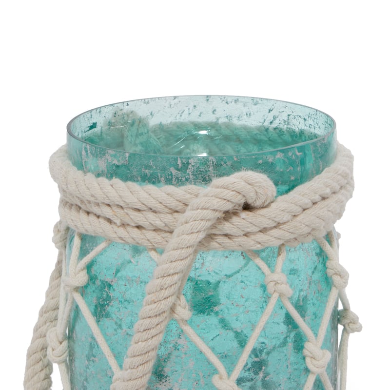 Aquamarine Glass Coastal Lantern