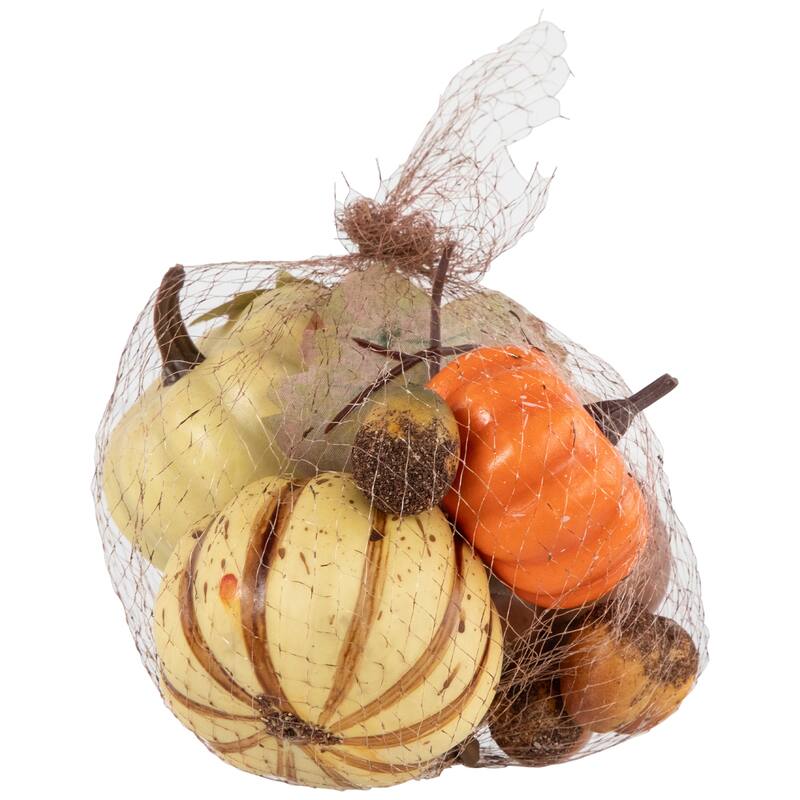 11-Piece Fall Harvest Artificial Pumpkin Acorn and Leaf Decoration Set