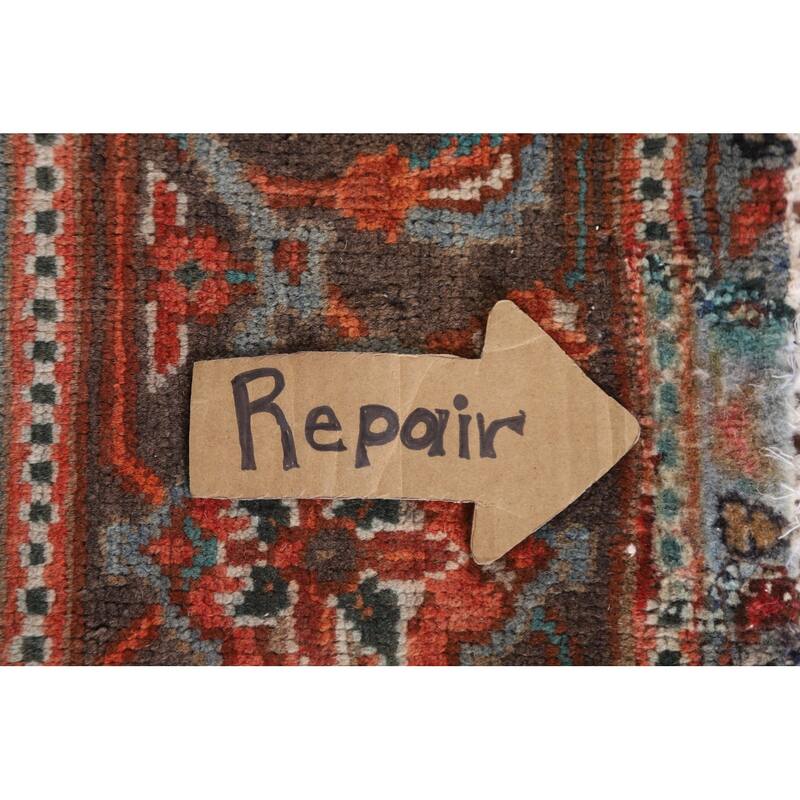 Hand Knotted Oriental 100% Wool Carpet Traditional Floral Red Heriz Area Rug - 10' 0'' X 7' 1''