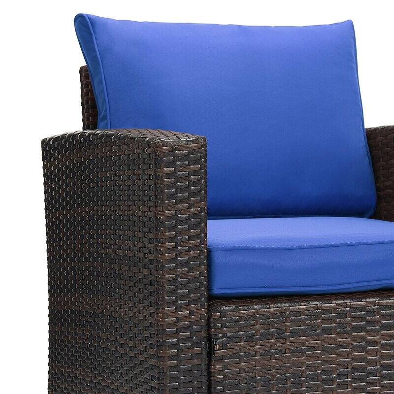6-Piece Wicker Outdoor Patio Conversation Set