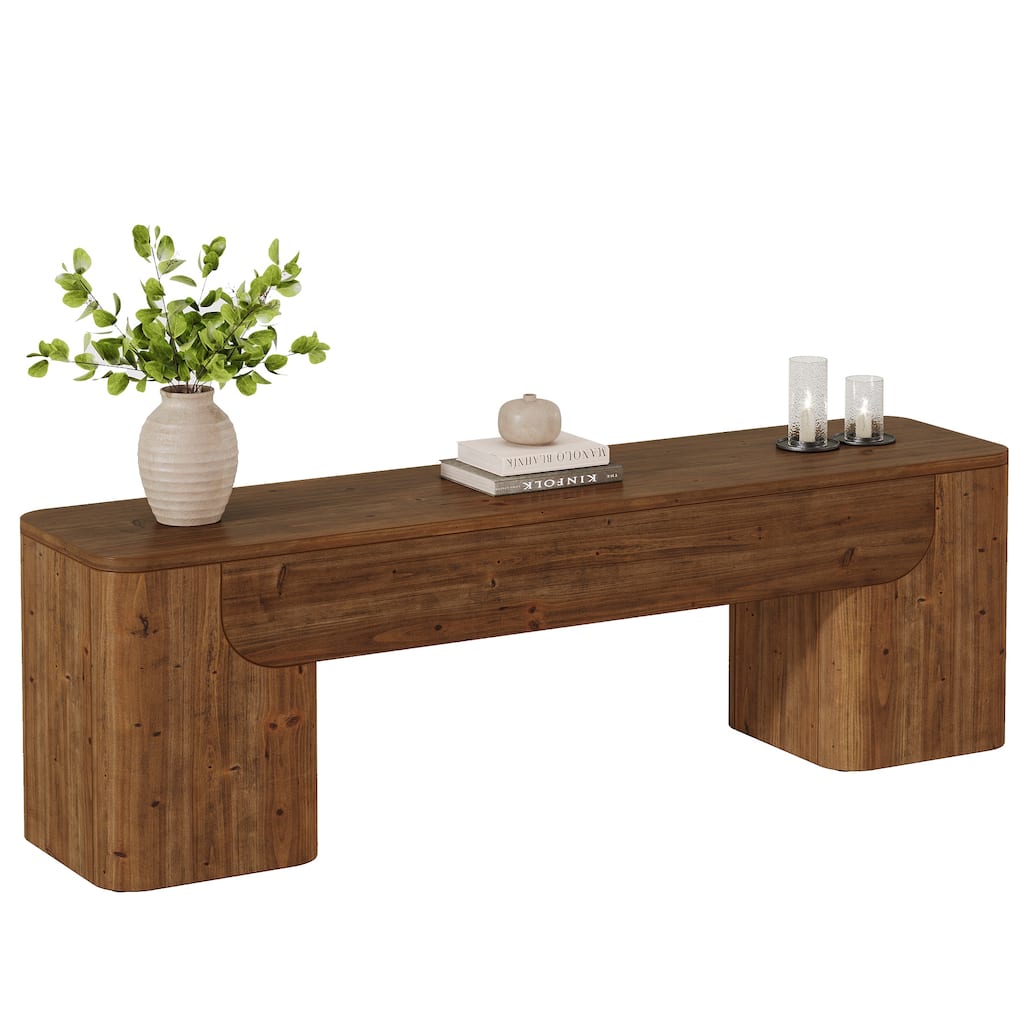 Solid Wood TV Stand, 59" Rustic Heavy Duty Media TV Console