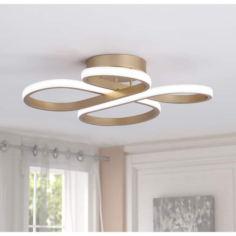 Modern 1-Light Concise Linear Design LED Flush Mount Lamp