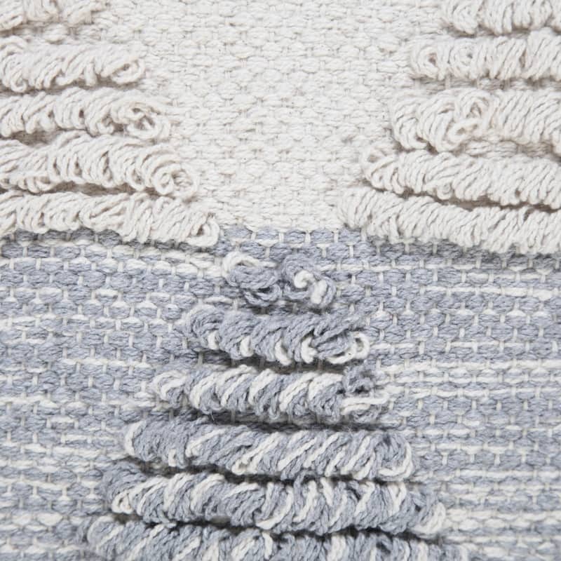 Hand Woven Textured Triangle Square Throw Pillow - 20" - Gray and White