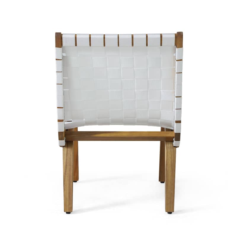Roomfitters Modern Woven Strap Lounge Chair, Accent Armless Chair for Living Room or Patio