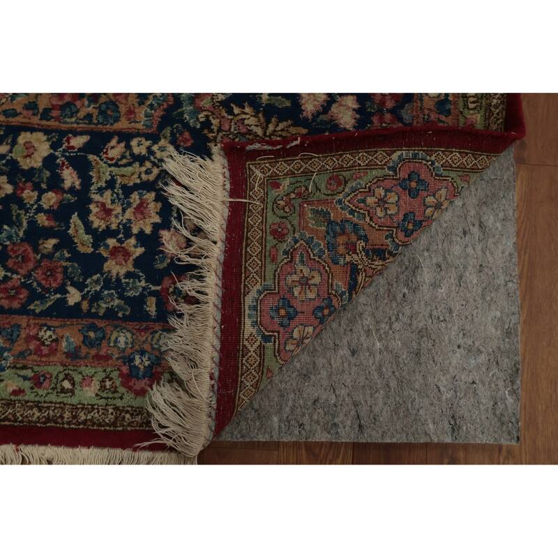 Hand Knotted Oriental 100% Wool Carpet Traditional Floral Red Kerman Area Rug - 12' 0'' X 8' 7''