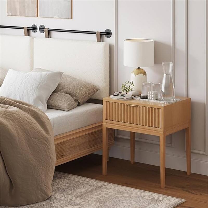 Mid-Century Accent Side or End Table - Natural Brown