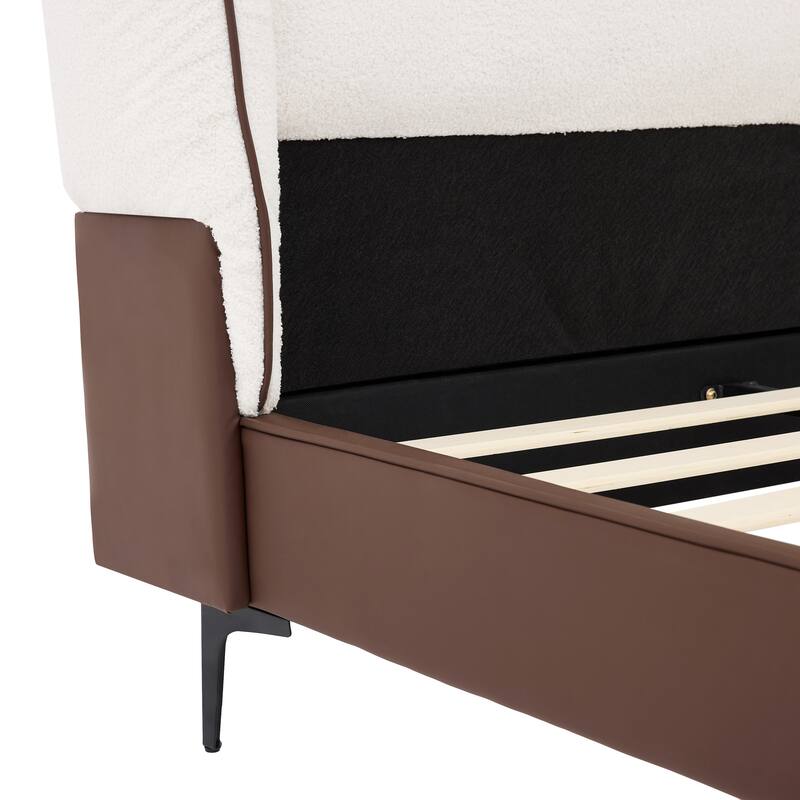 Christopher Knight Home - Nimbus Modern Upholstered Platform Bed with Wingback Headboard