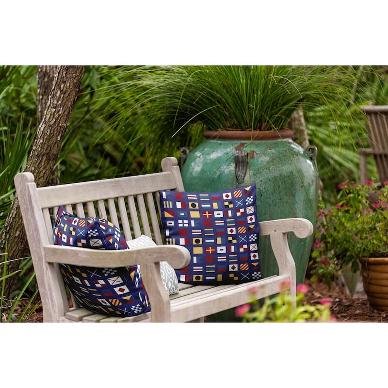 Nautical Flags Indoor/Outdoor Throw Pillow
