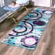 Orelsi Collection Abstract Area Rug - 2'8" x 8'1" Runner Runner - Turquoise/Purple