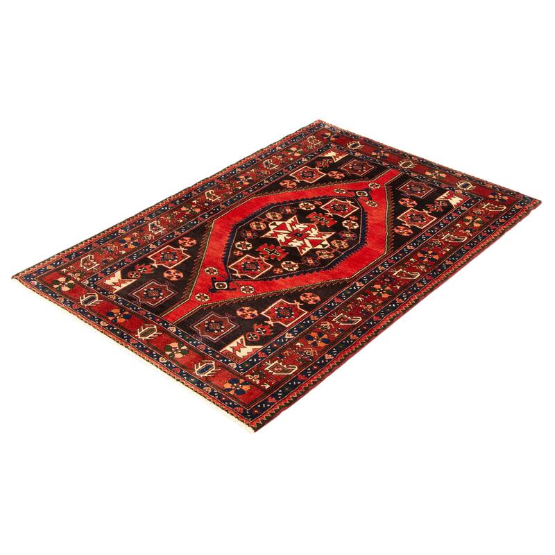 ECARPETGALLERY Hand-knotted Andelz Black Wool Rug - 4'7 x 6'8