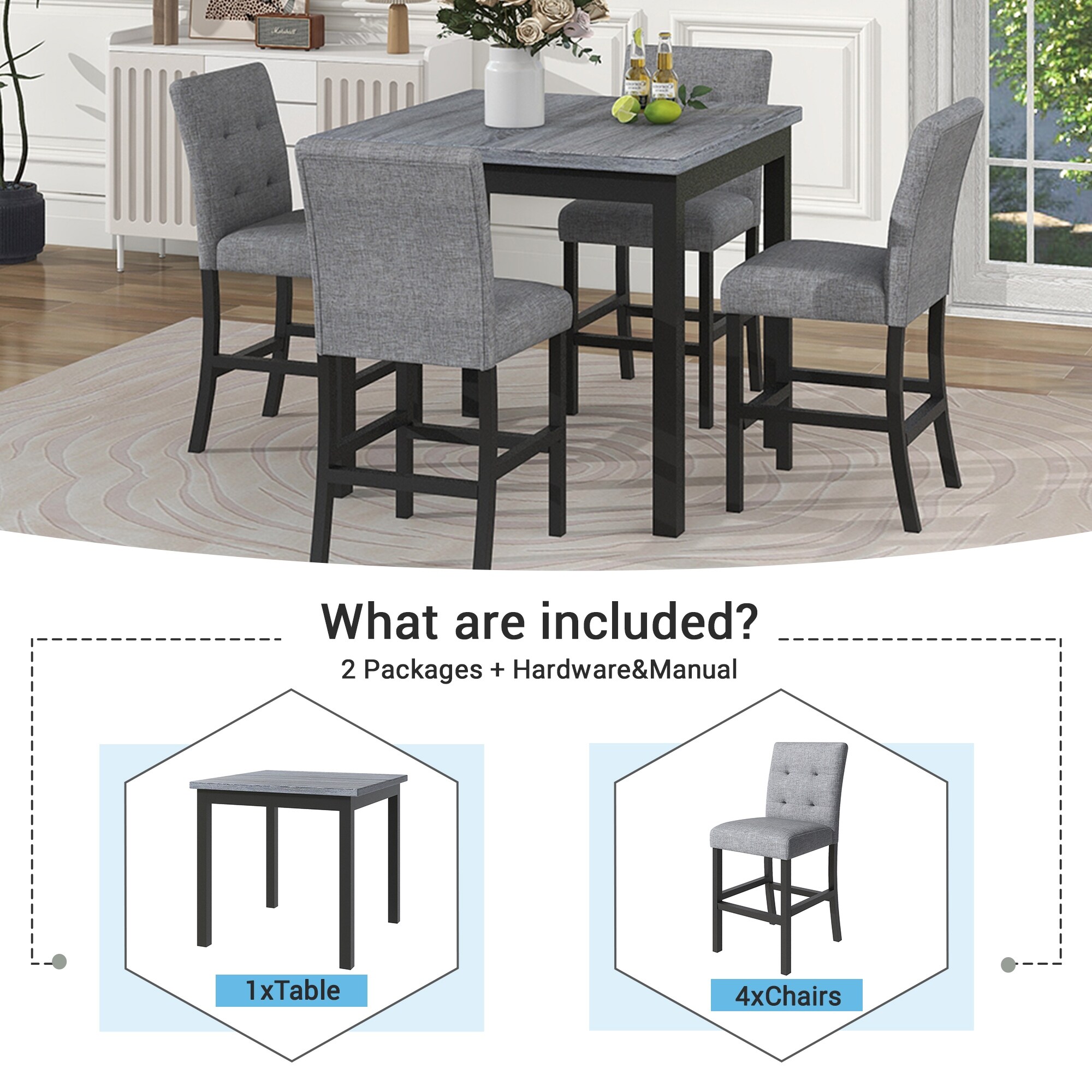 Garrison espresso clearance convertible dining set