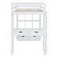 preview thumbnail 6 of 7, Twin Size Loft Bed with Large Storage Shelves, Wooden Bed with Writing Desk and Led Light, Kid's Bed with Drawers, White