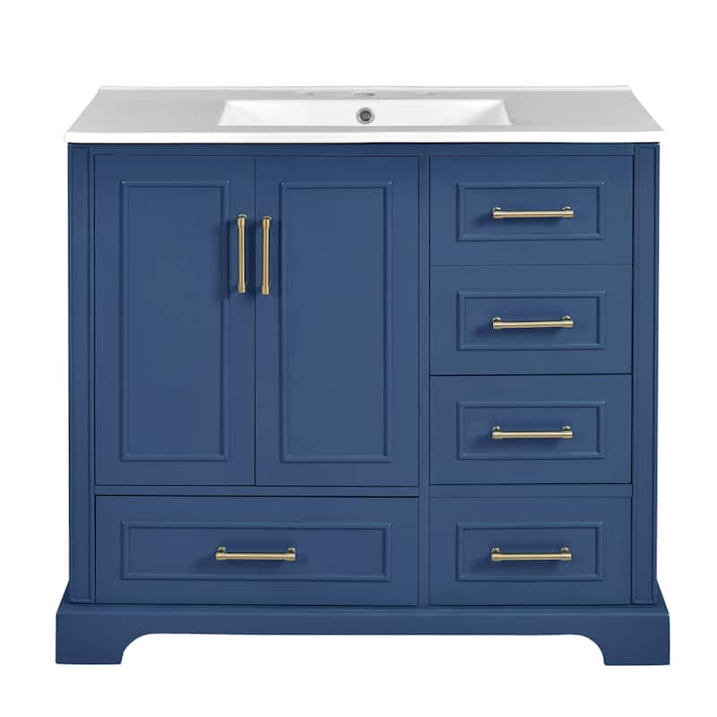 36" Traditional Bathroom Vanity with Ceramics Sink