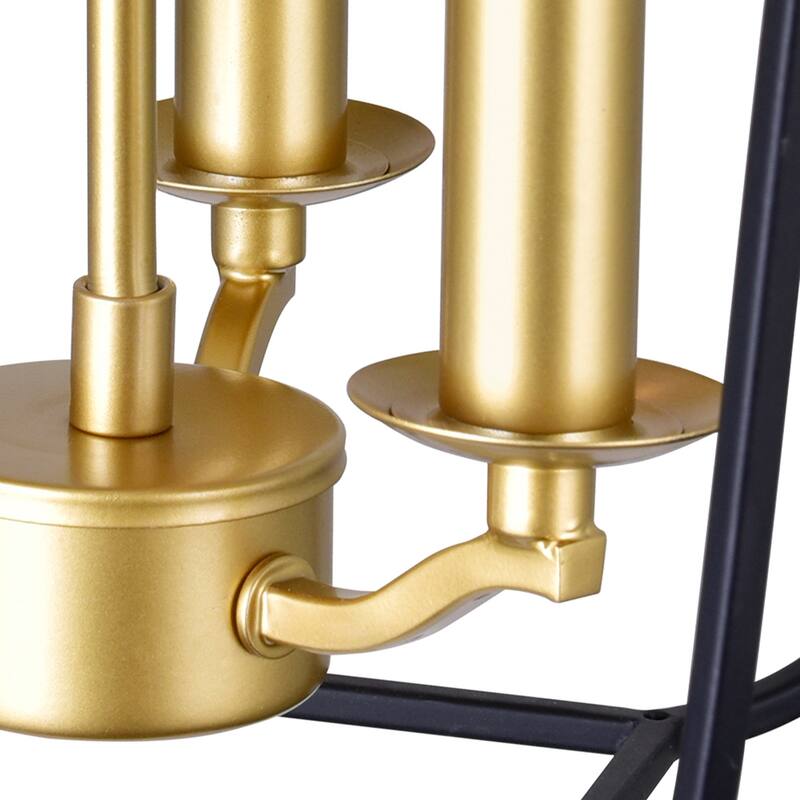 Tudor 3 Light Pendant With Satin Gold & Black Finish - Satin Gold/Black