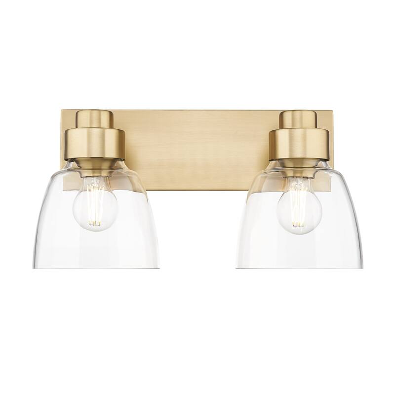 Remy 2 Light Bath Vanity in Brushed Champagne Bronze with Clear Glass Shade - Gold
