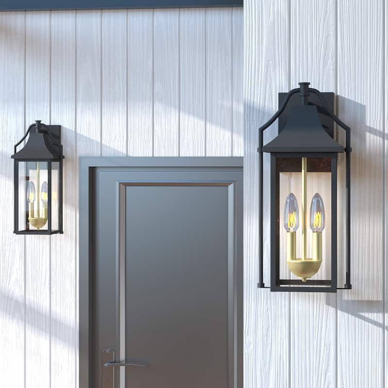 Maxax 17.6" Black Metal Outdoor Wall Light