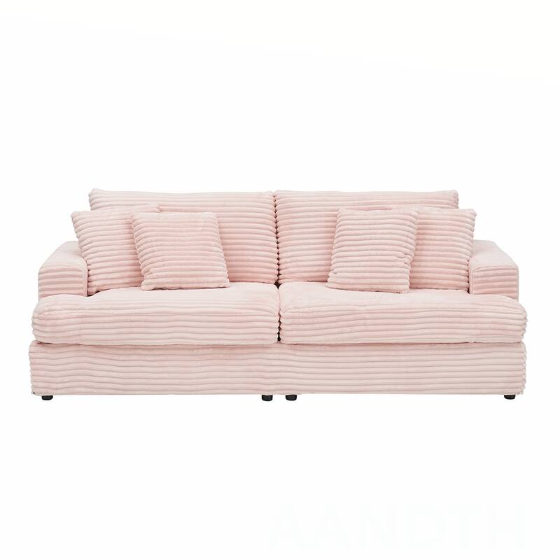 3-Seat corduroy Sofe With 4 Pillows