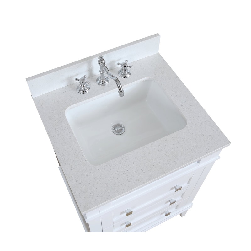 KitchenBathCollection Eleanor 24" Bathroom Vanity with Quartz Top