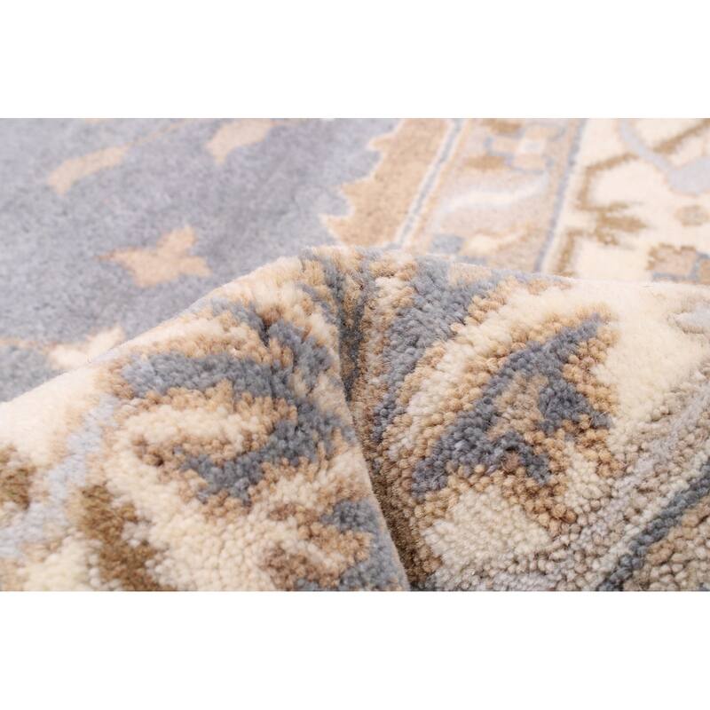 ECARPETGALLERY Hand-knotted Royal Oushak Dark Grey Wool Rug - 9'0 x 12'0