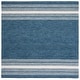 preview thumbnail 6 of 6, SAFAVIEH Handmade Metro Mirushe Stripe Wool Rug 6' Square - Blue/Ivory - Square