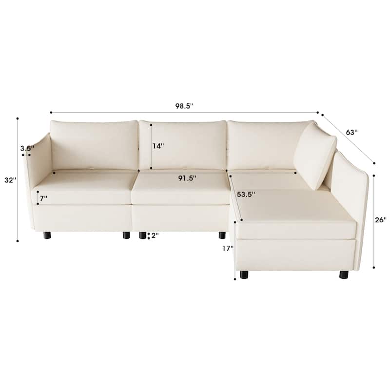 Christopher Knight Home - Ashton Modular Sectional Sofa with Storage and Sleeper Function
