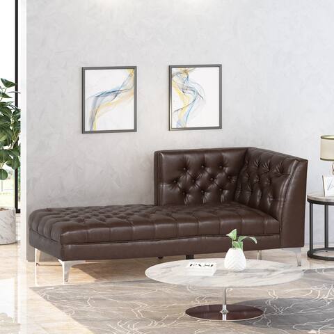Tignall Contemporary Tufted One Armed Chaise Lounge by Christopher Knight Home - 31.00" W x 70.00" D x 30.00" H