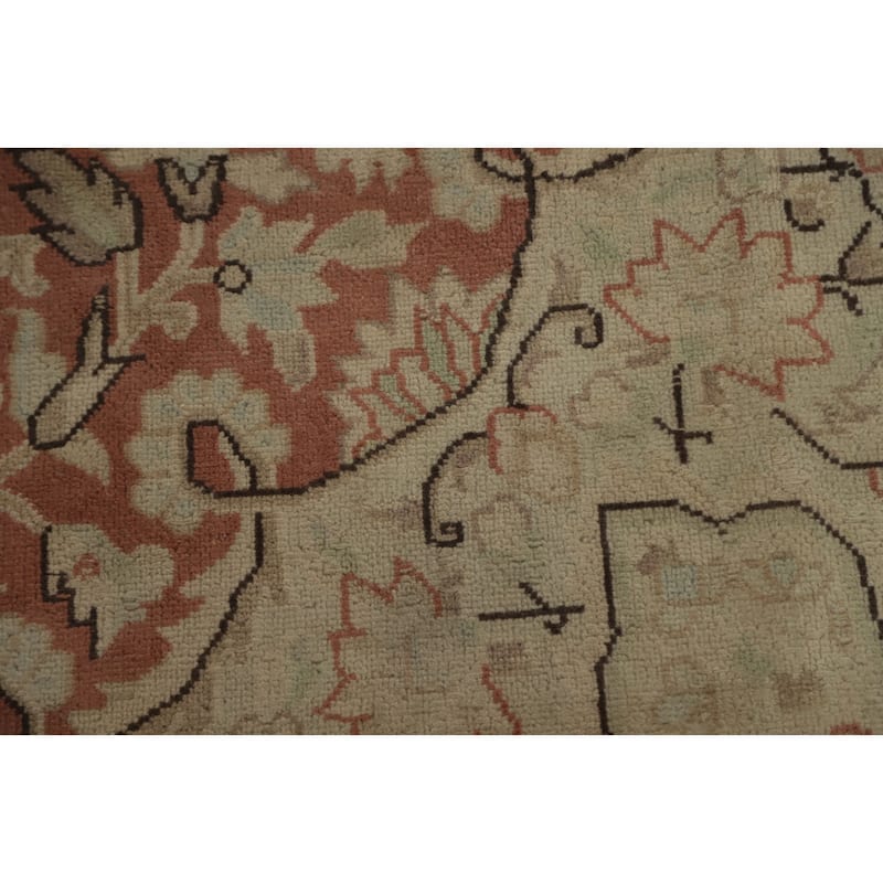 Hand Knotted Oriental 100% Wool Carpet Traditional Floral Oranges & Rust Kerman Area Rug - 12' 4'' X 9' 5''
