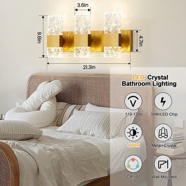 Modern Crystal Vanity Light Bathroom Light Fixtures Over Mirror LED Suitable for Bathroom Mirror