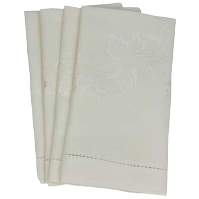 Embroidered Cutwork Tea Towels 14X22 -inch set of 4