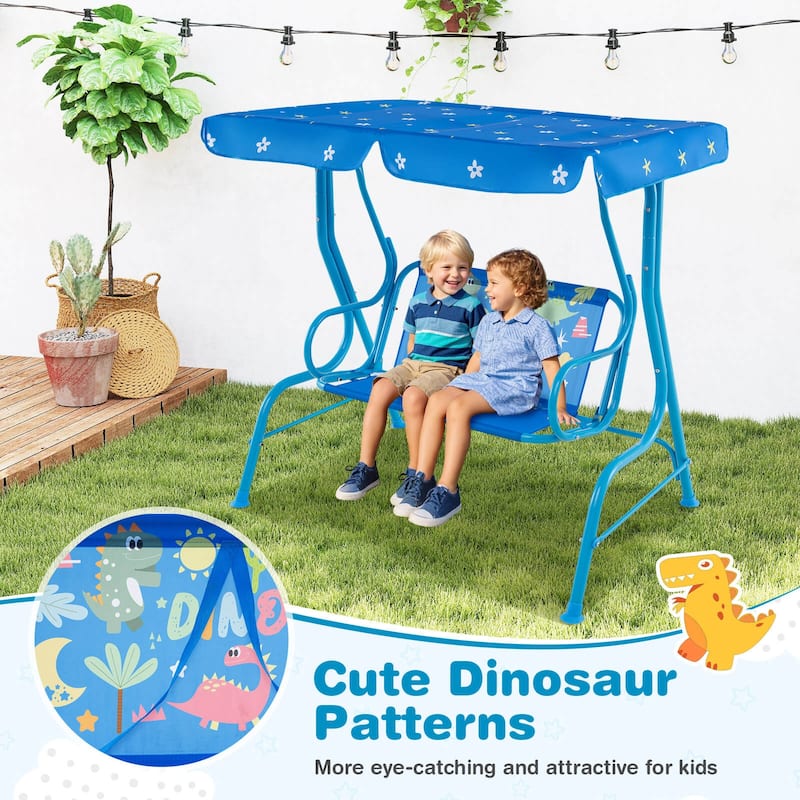 Costway 2-Seater Toddler Porch Swing Chair with Metal Stand Adjustable - See Details
