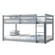 preview thumbnail 11 of 9, Rubber Wooden Twin over Twin Bunk Bed with Ladder, Strengthened Slats