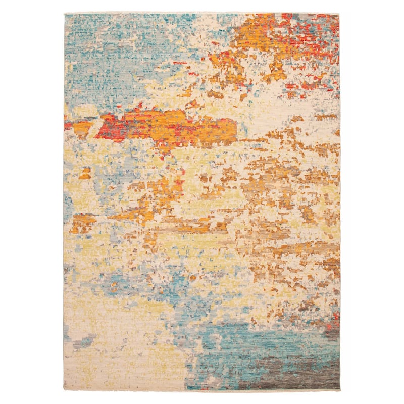 ECARPETGALLERY Hand-knotted Mystique Ivory Wool Rug - 9' x 12' 4" - Ivory - 9' x 12' 4" - Rectangle