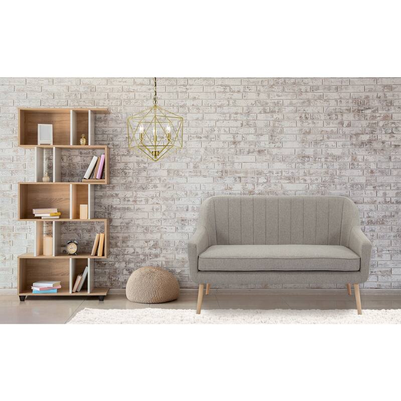 Hanover Odessa Accent Loveseat in Gray with Rubberwood Legs