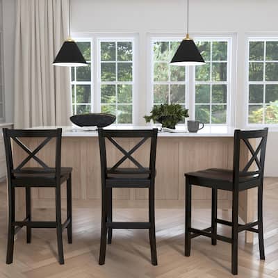 Linon Black Amravati Counter Stool