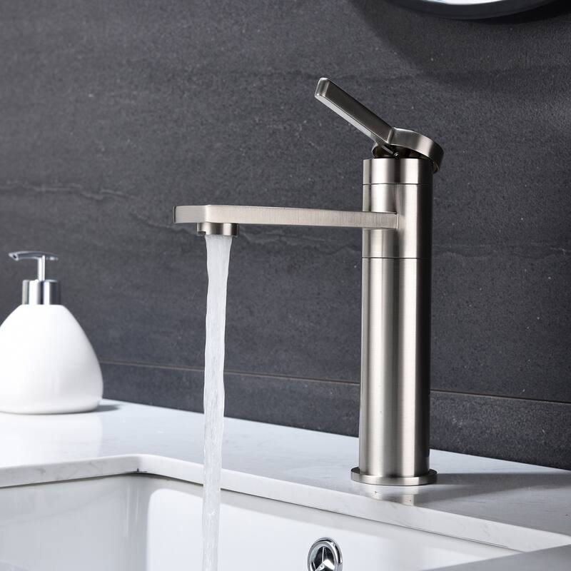 Modern Single Handle Bathroom Vanity Sink Faucet with Water Repellent, Stain Resistant and Fingerprint Resistant, Single Hole - Black