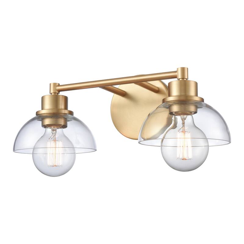 Elk Home Julian Brushed Gold With Glass Shade 2 Light Vanity Light