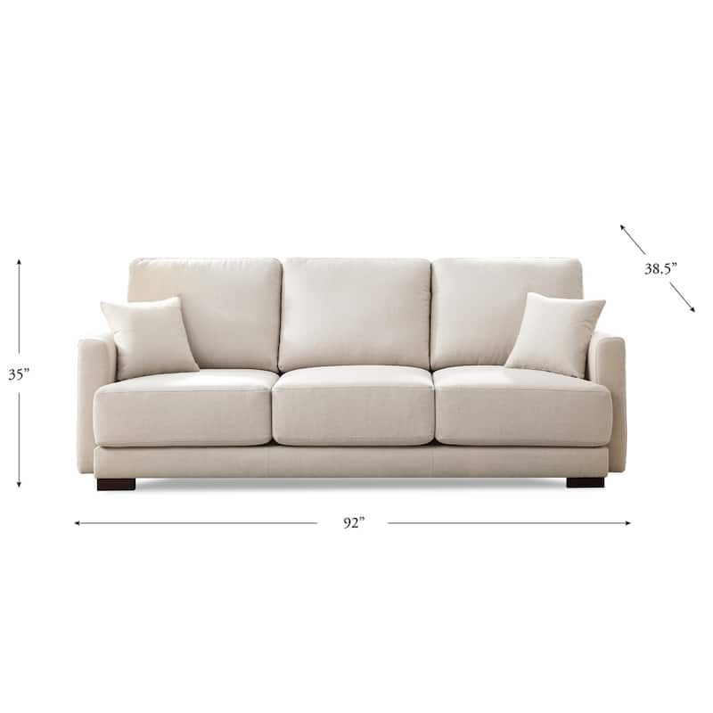 Hydeline Alby Fabric Sofa Couch, Memory Foam and Springs