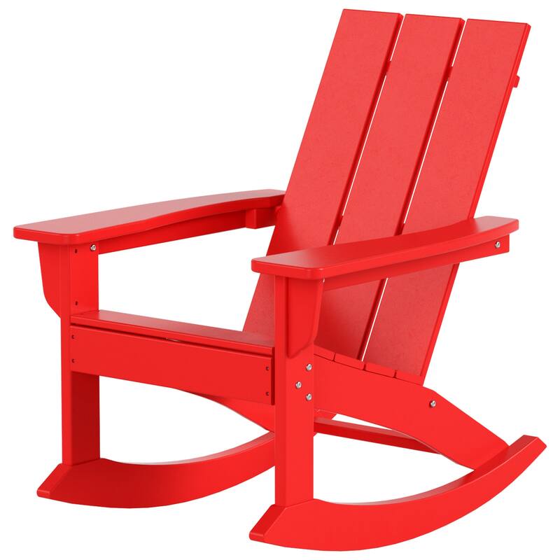 Shoreside Modern Eco-Friendly All Weather Poly Adirondack Rocking Chair