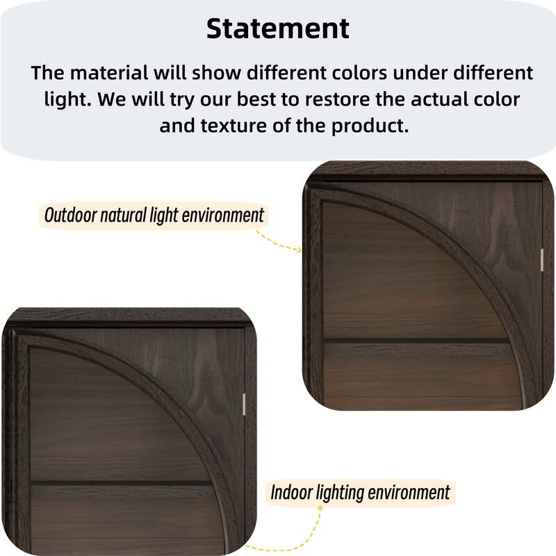 GDFStudio Calystrian Glass Door Curio Storage Cabinet with Adjustable Shelves