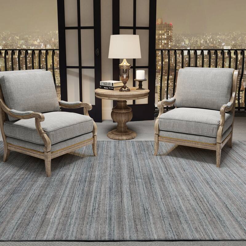 The Gray Barn Waddesdon Transitional Hand-woven Area Rug - 5' x 8' - Gray/Blue