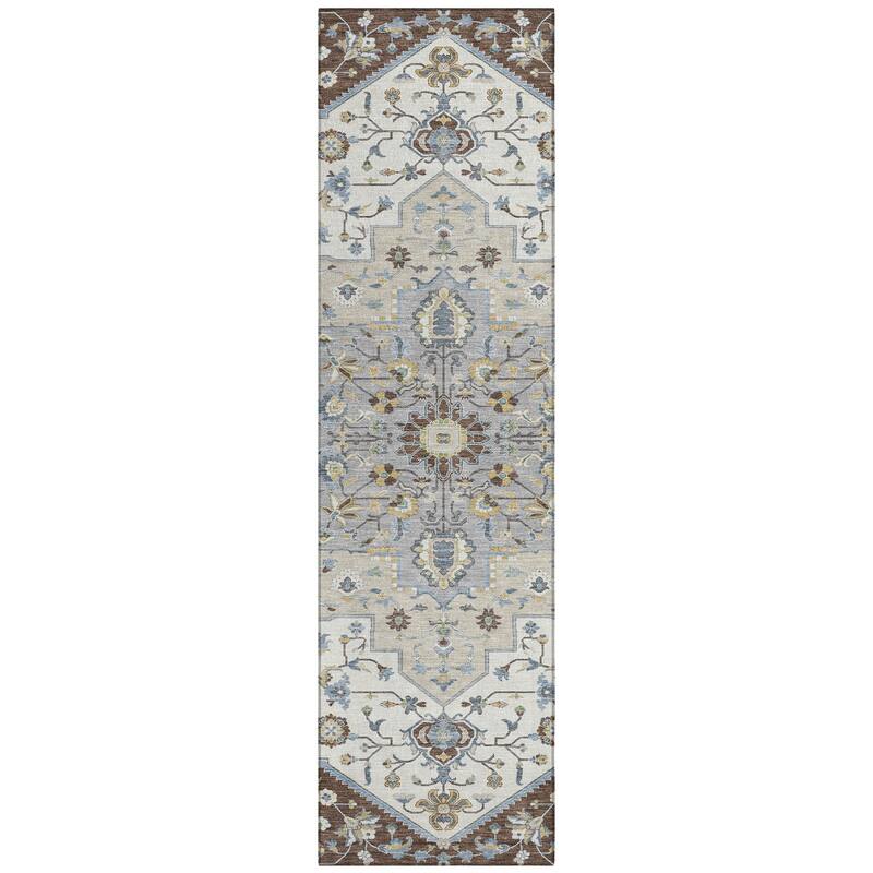 Machine Washable Indoor/ Outdoor Traditional Kolkata Chantille Rug