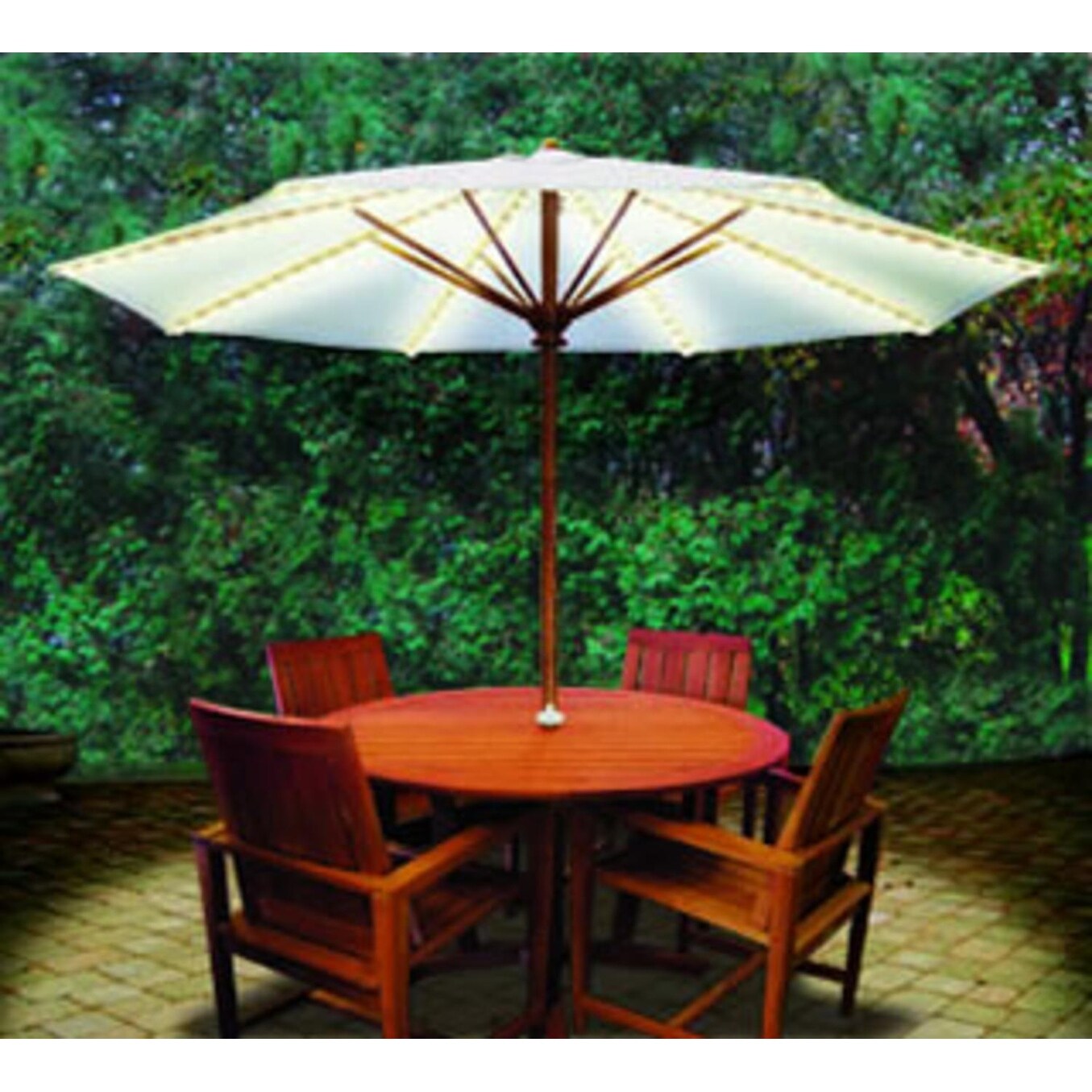 Shop Black Friday Deals On Brella Lights Outdoor Patio Lighting System For 6 Rib Umbrellas White Overstock 16614869