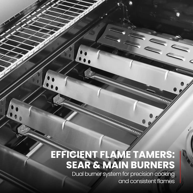 Royal Gourmet Stainless Steel 6-Burner Grill with Sear&Side Burner