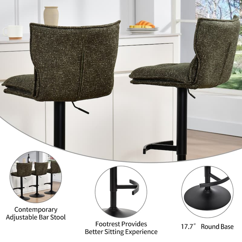 Swivel Adjustable Height with Armless Bar Stools