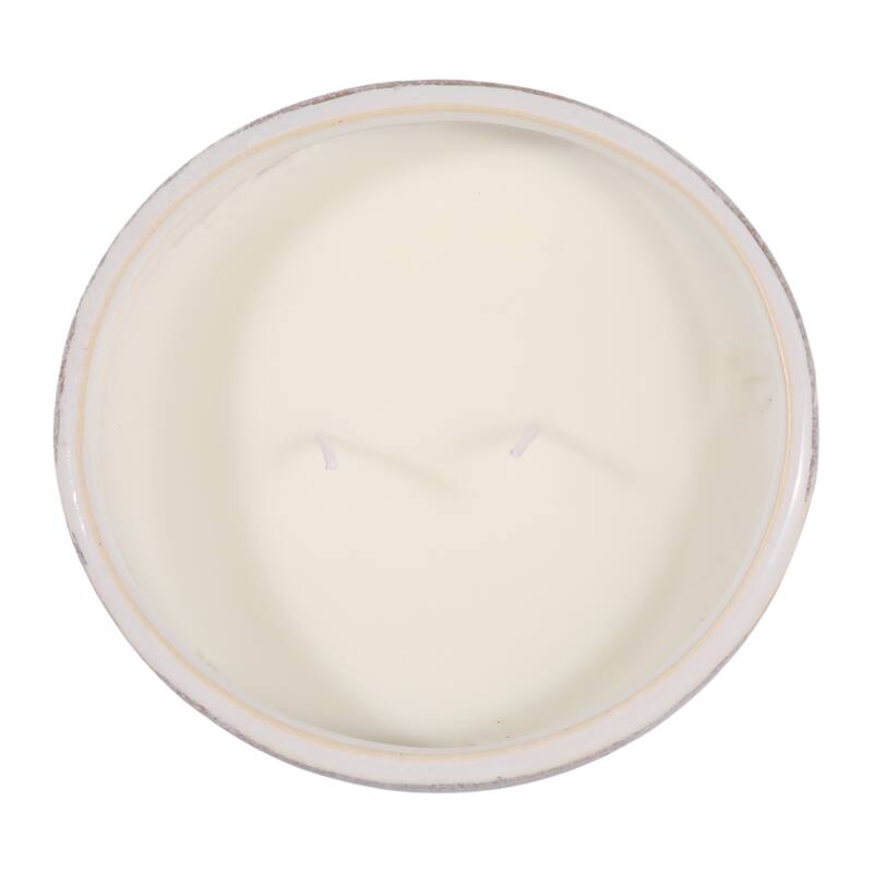 Decorative Textured Ceramic Magnolia and Lily Scented Candle