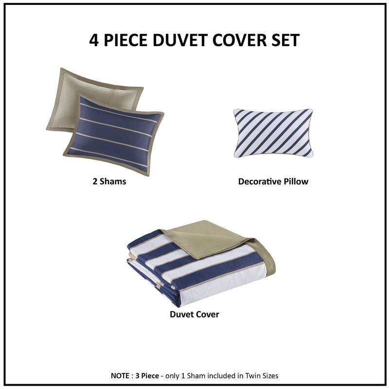 Intelligent Design Garrett Navy Printed Duvet Cover Set