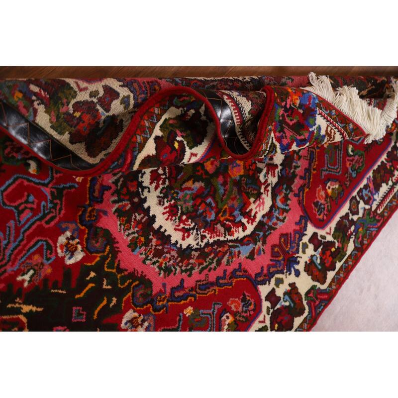 Hand Knotted Oriental 100% Wool Carpet Traditional Floral Red Bakhtiari Area Rug - 4' 10'' X 3' 7''