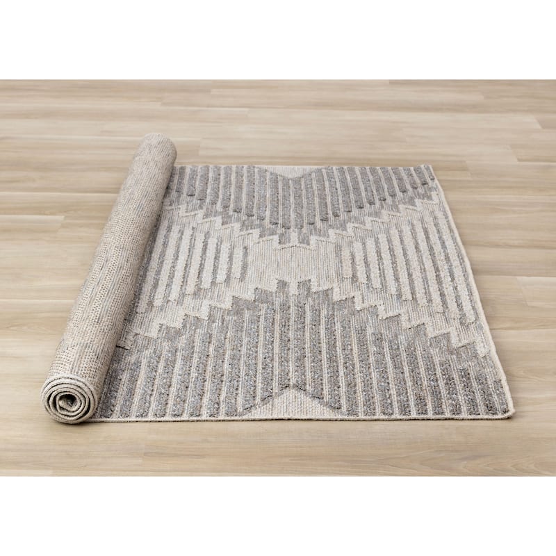 Alta Collection - Cream Beige Grey Textured Area Rug