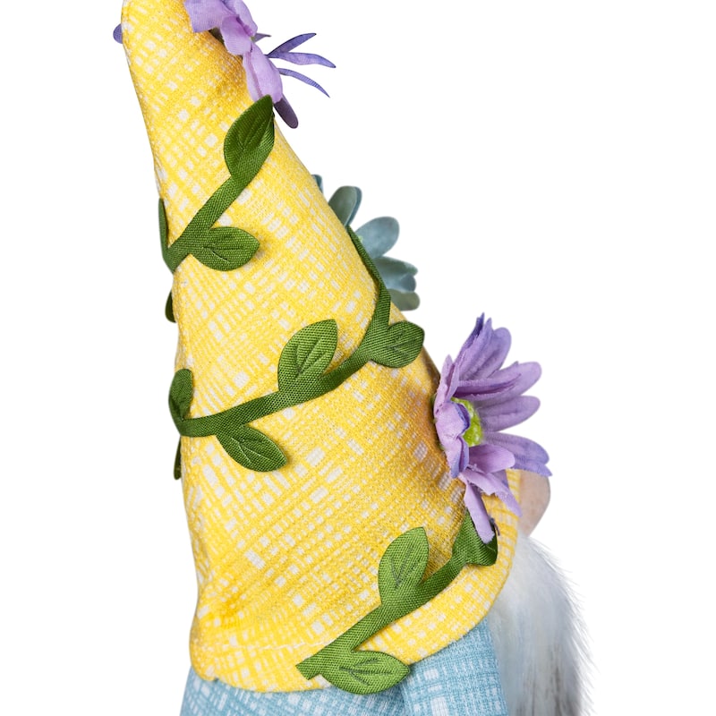 Mini Plush Floral Spring Gnomes - 7" - Blue, Yellow and Green - Set of 3