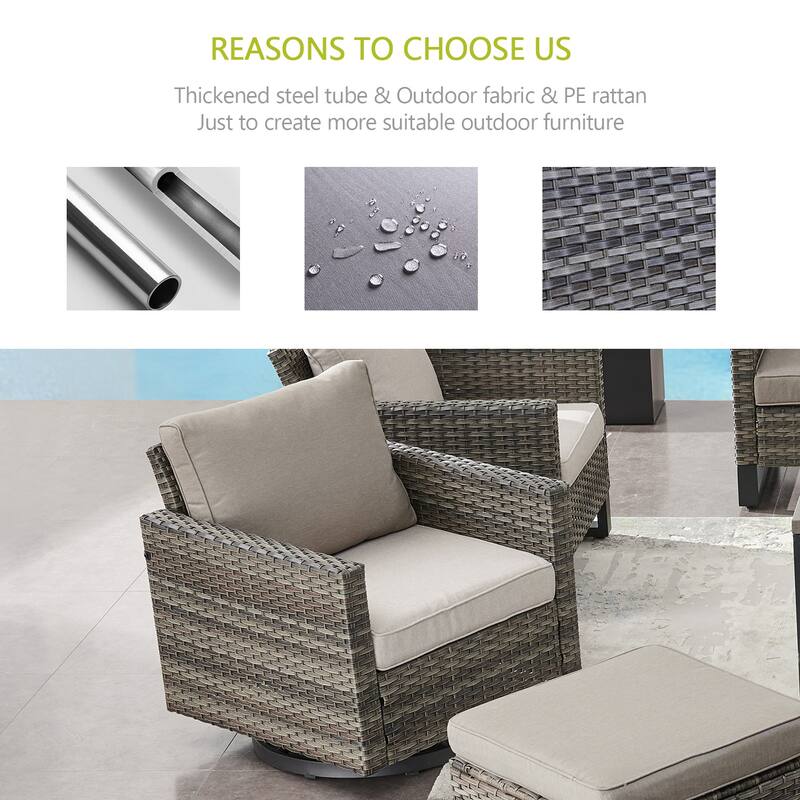 Gymojoy Outdoor Fire Pit Conversation Set, Patio Furniture with Cushions